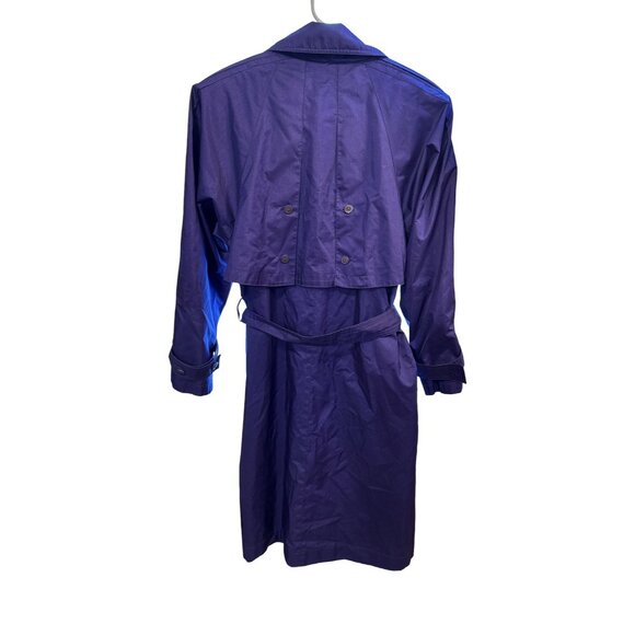Vintage J.Gallery Womens Purple Trench Coat 9/10 Lightweight Poly Blend - Picture 5 of 5